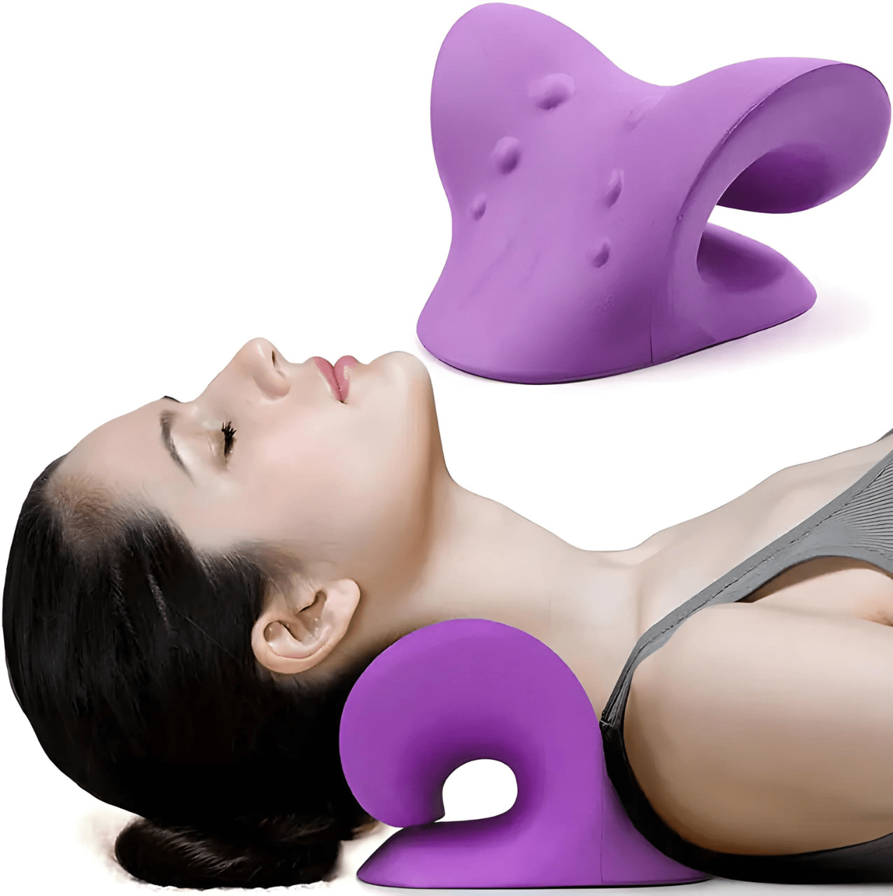 Just Like a Spa Purple Elastic Neck Support Pillow