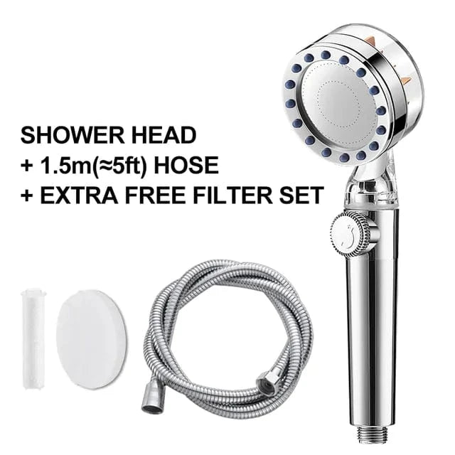 Just Like a Spa Silver with Hose Turbocharged Shower Head