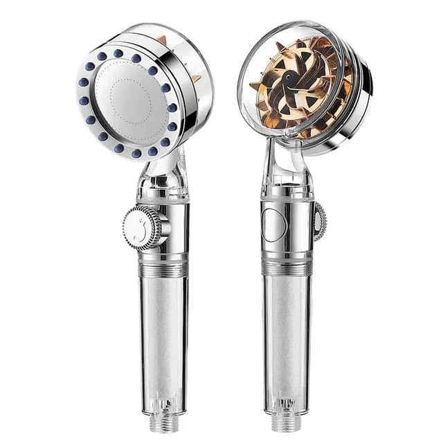 Just Like a Spa Transparent Handgrip Turbocharged Shower Head