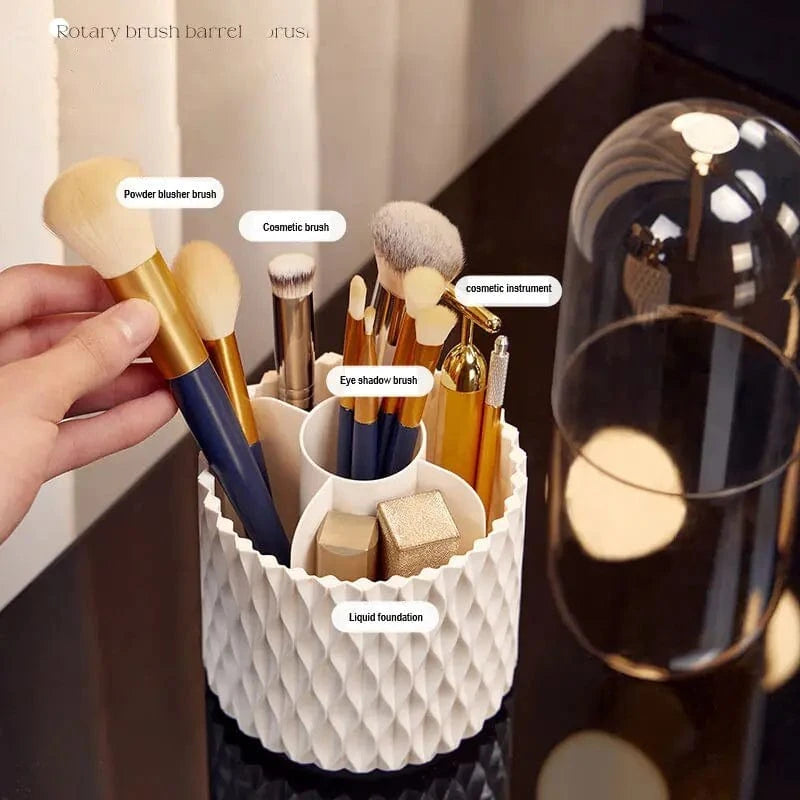 Just Like a Spa White Luxury Rotating Makeup Brush Storage