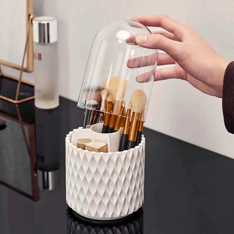 Just Like a Spa White Luxury Rotating Makeup Brush Storage