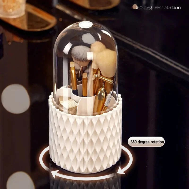 Just Like a Spa White Luxury Rotating Makeup Brush Storage