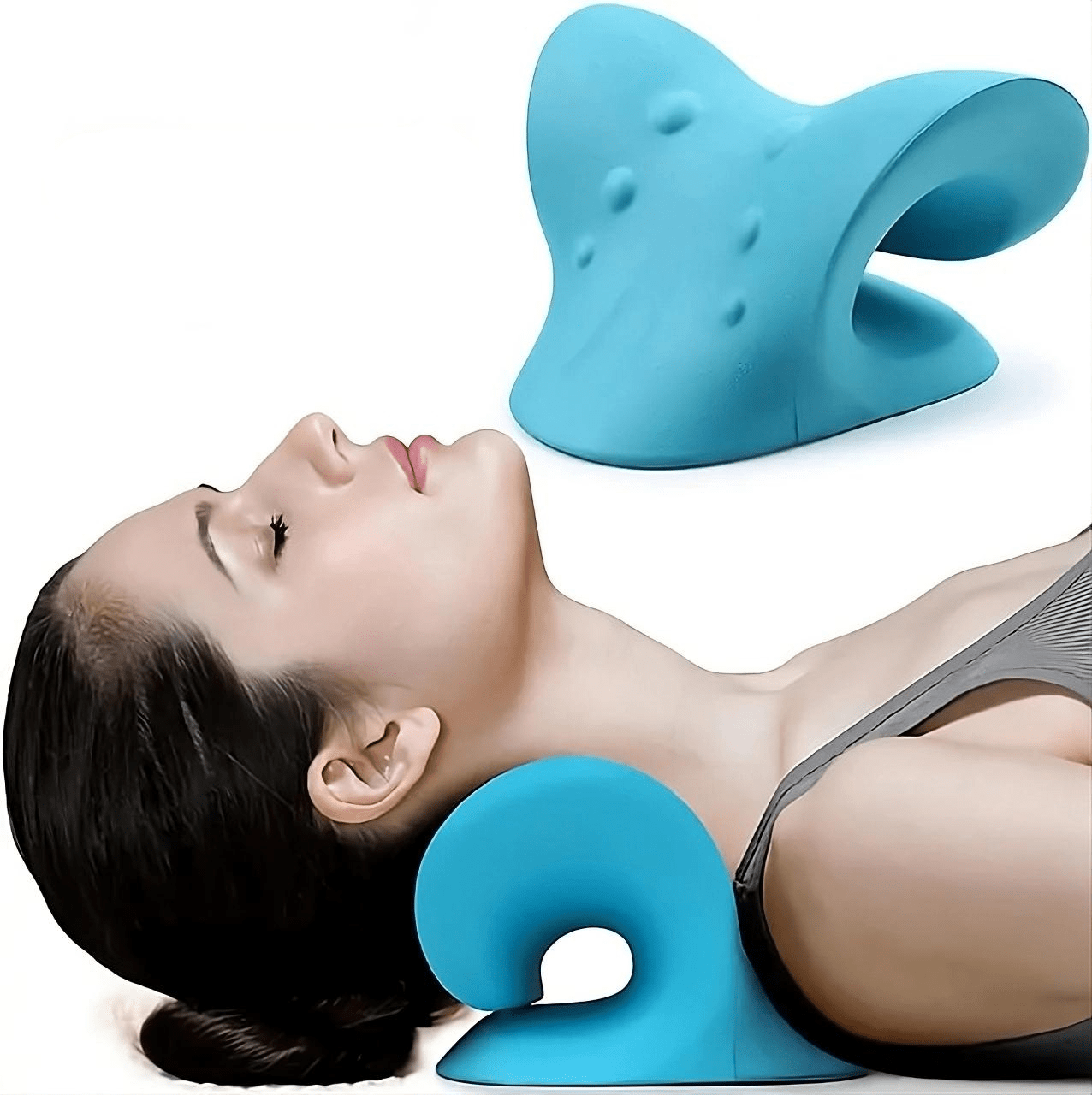 Just Like a Spa Blue Elastic Neck Support Pillow
