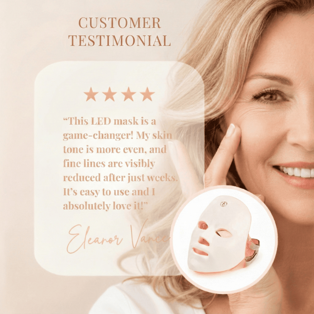 Just Like a Spa LED Beauty Face Mask The Complete "Inside-Out" Beauty Protocol + FREE Gift