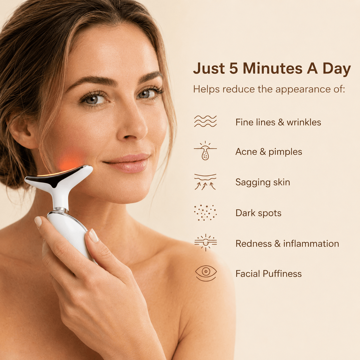 Just Like a Spa White Set3 EMS Face & Neck Sculptor